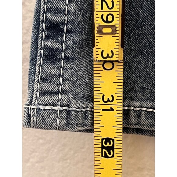 Copperflash 14WCurvy Blue Straight-Leg Jeans Embroidery Comfortable Stretch - Picture 12 of 14